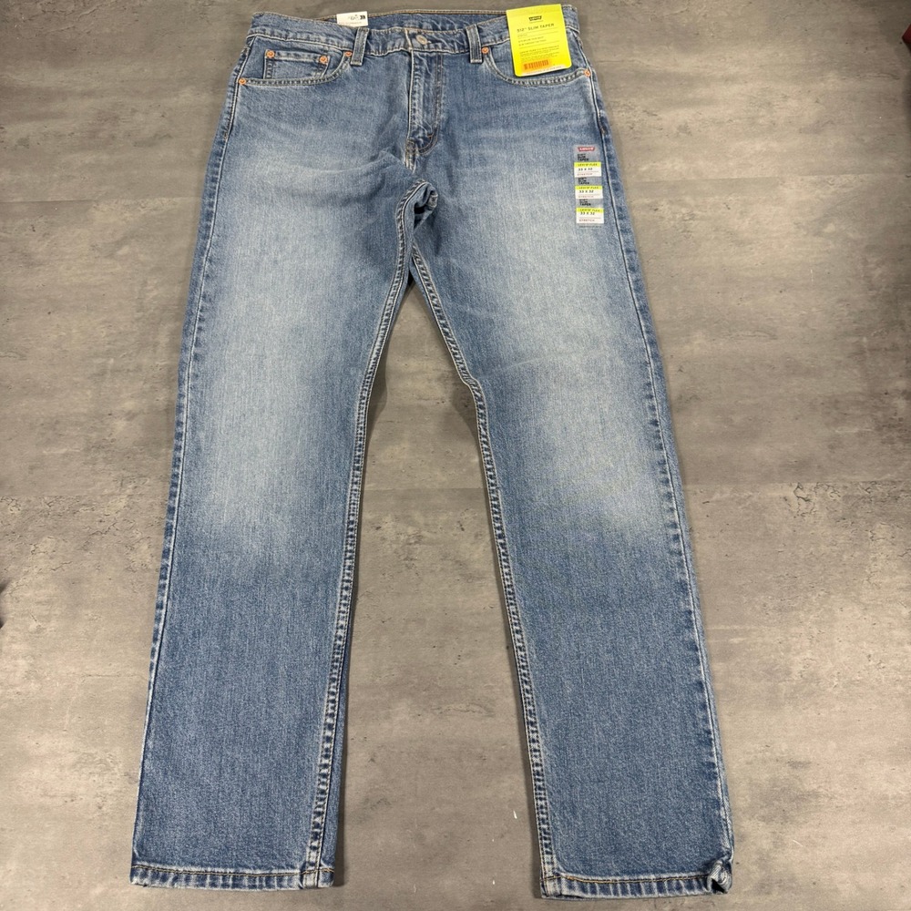 Levi's Jeans Mens 33x32 512 Slim Taper Light Wash Blue Levi's Flex Stretch NEW